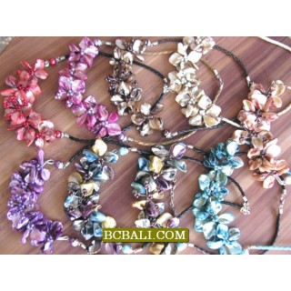 multi flowers necklaces shells nuged wholesale 